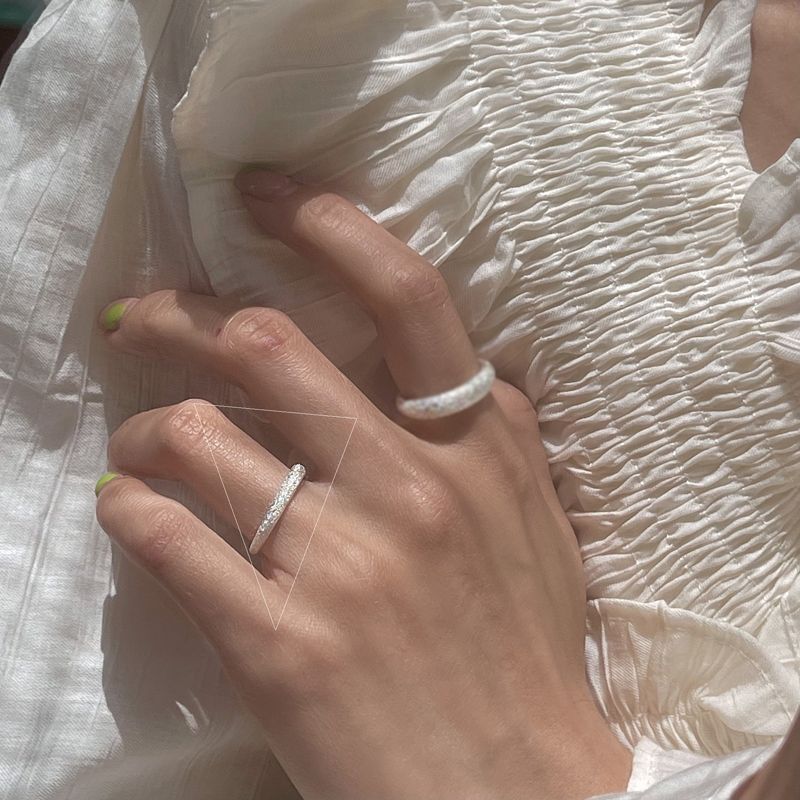 حلقه کهکشانی مات نقره 925 عیار ست 2 ست