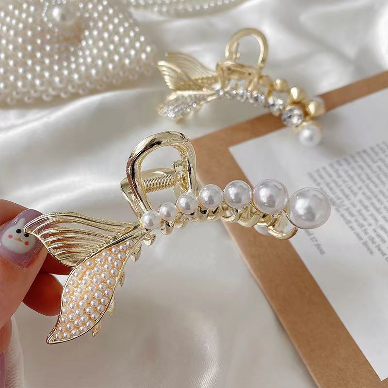 Design Back Head Mermaid Scratch Large Hairpin