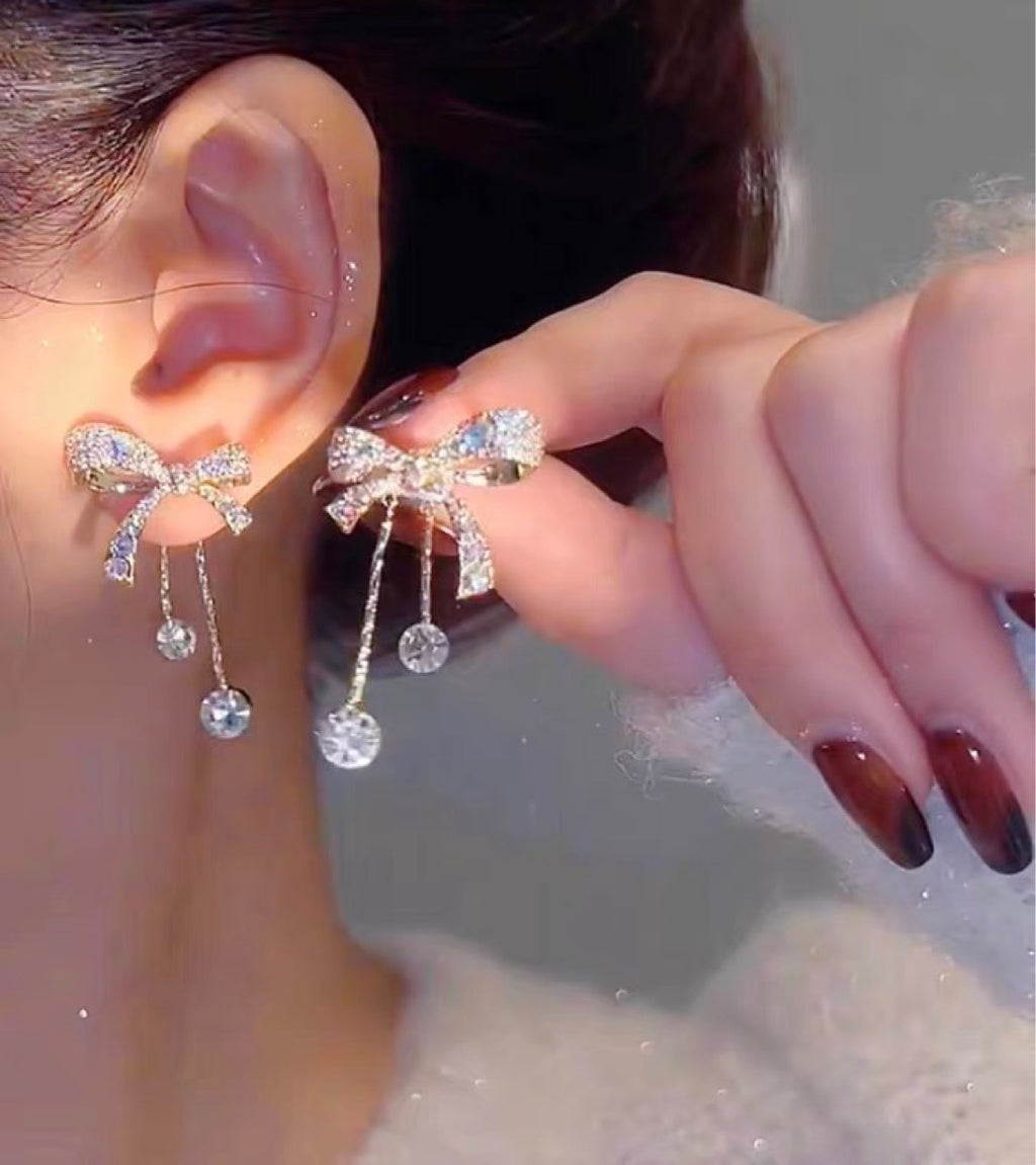 گوشواره پاپیونی سوزنی نقره 925