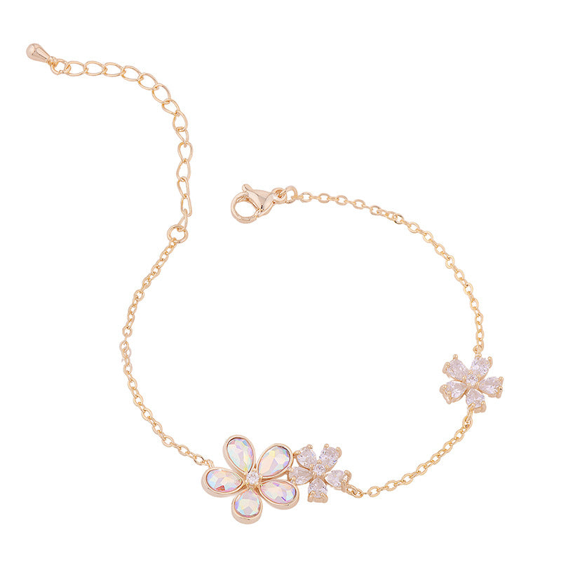 Fresh Flowers Full Diamond Crystal Aurora Bracelet