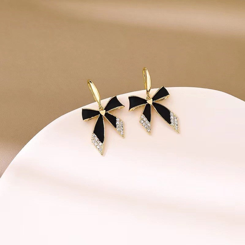 Black Bow Diamond Earrings