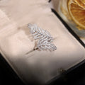 Shiny big feather temperament slightly inlaid zircon ring