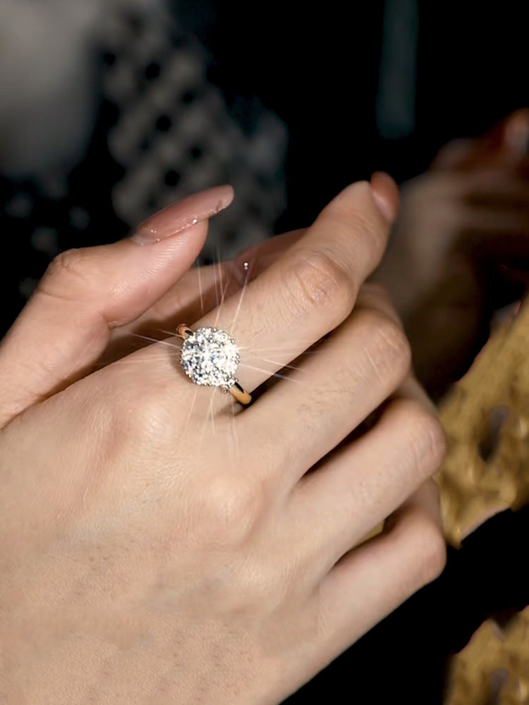 Vòng mở hoa zircon có thể xoay