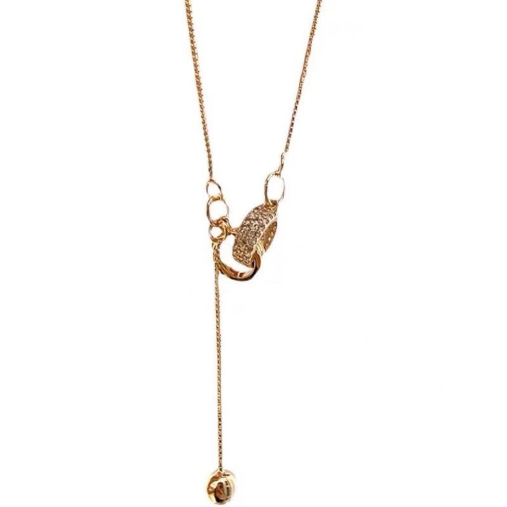 Geometric Diamond Double Ring Necklace