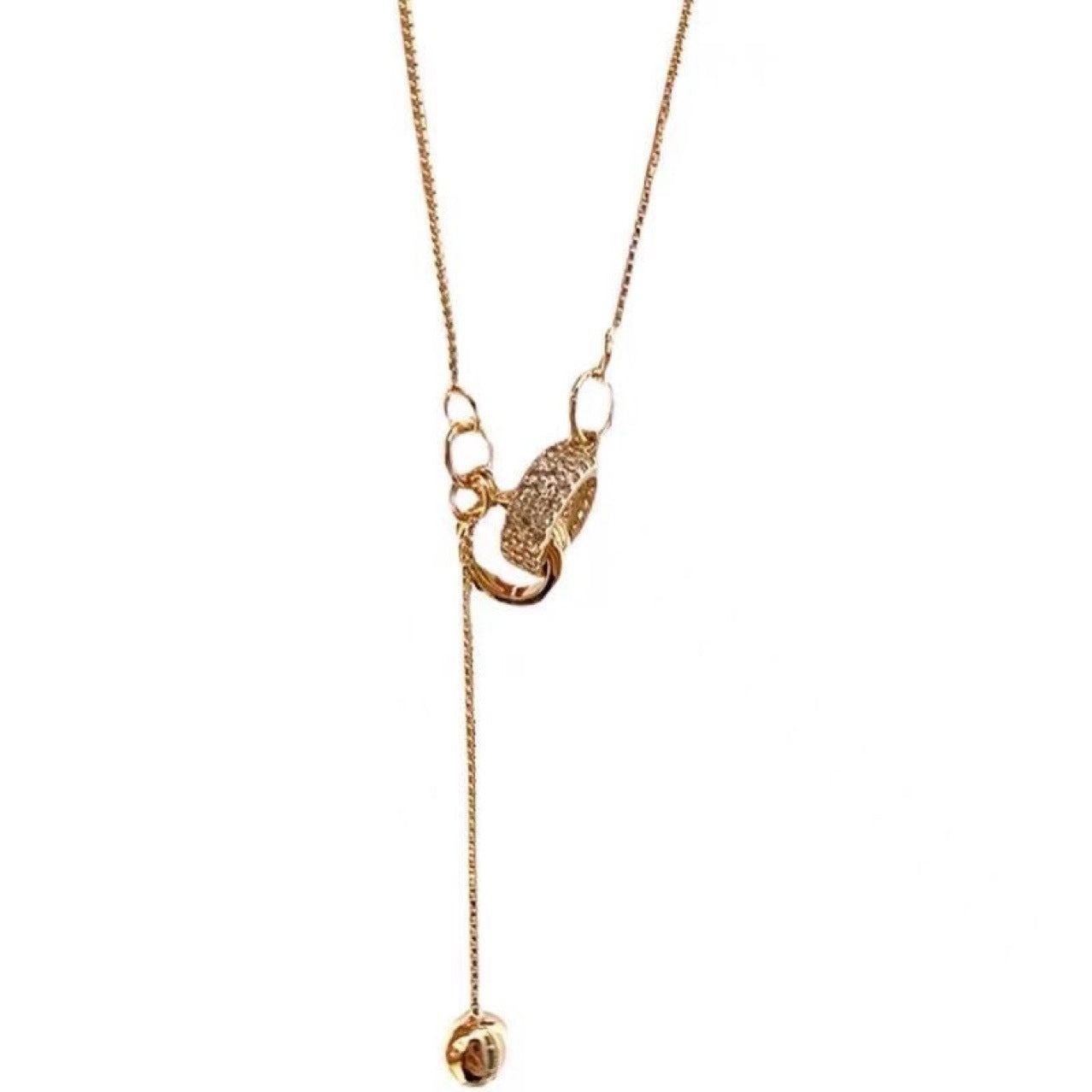 Geometric Diamond Double Ring Necklace