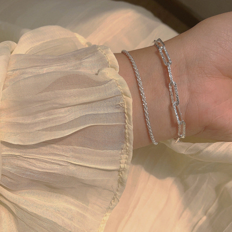 टू-पीस डबल-स्टैक्ड जिप्सोफिला ब्रेसलेट