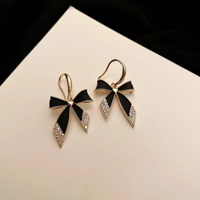 Black Bow Diamond Earrings