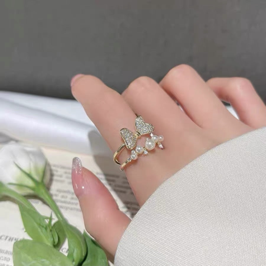 Cincin ganda busur zirkon bertatahkan mikro