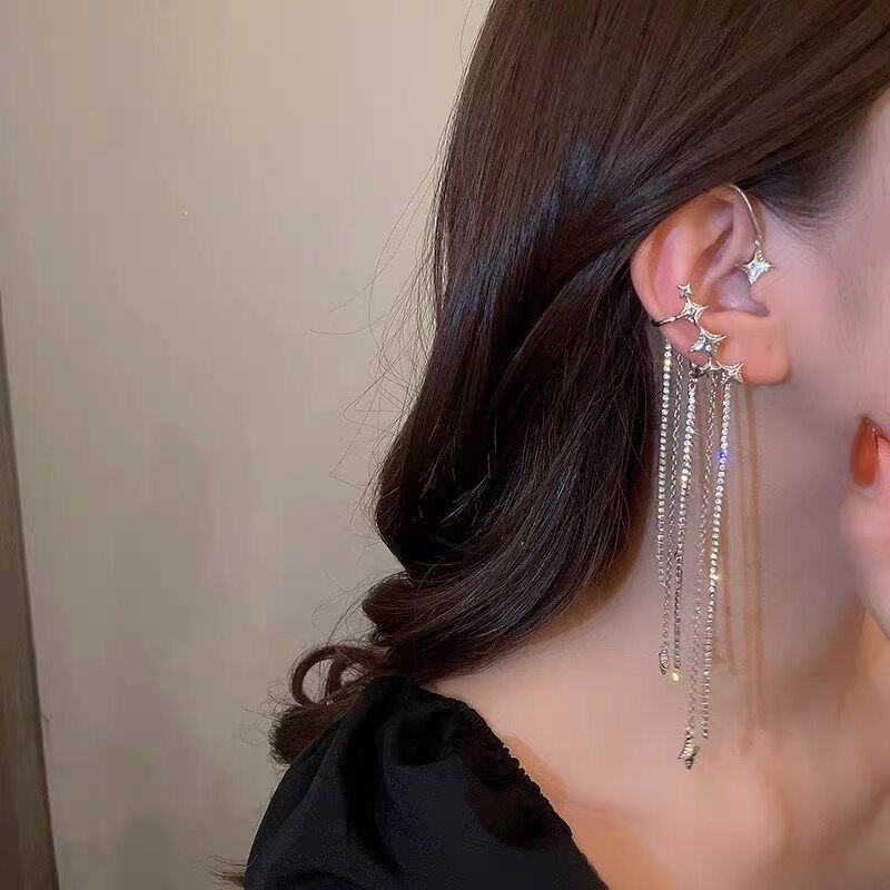 منگوله بدلیجات پنج پر با الماس بدون گوشواره گیره استخوان گوش