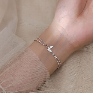 Retro personality s925 silver plated bracelet female