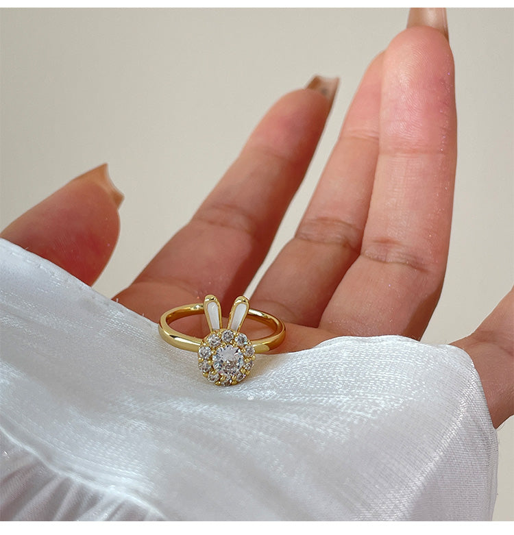 Nhẫn thỏ xoay dễ thương thông minh điều chỉnh ngón trỏ