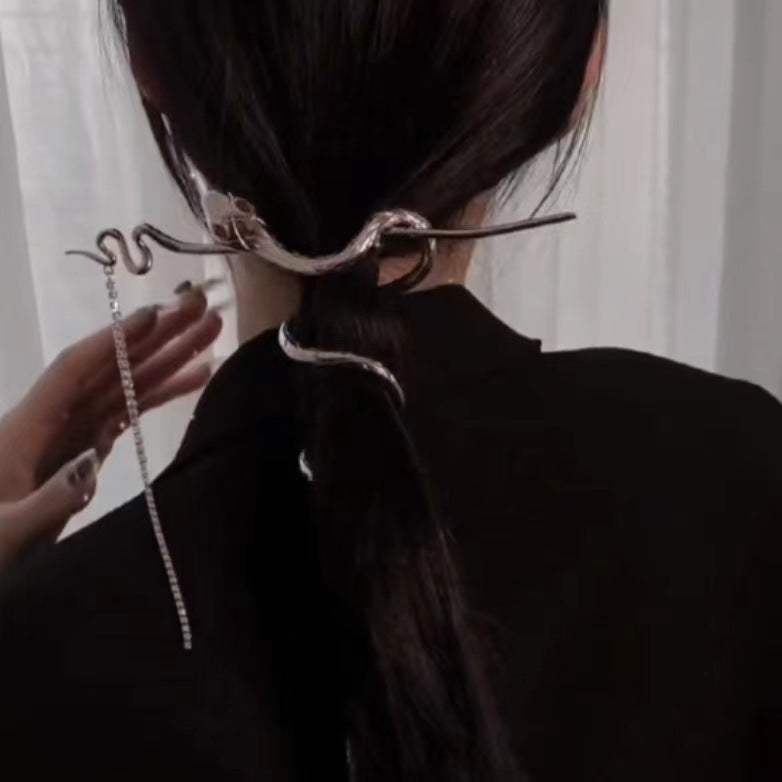 Copper alloy hair accessories spirit snake hairpin headdress