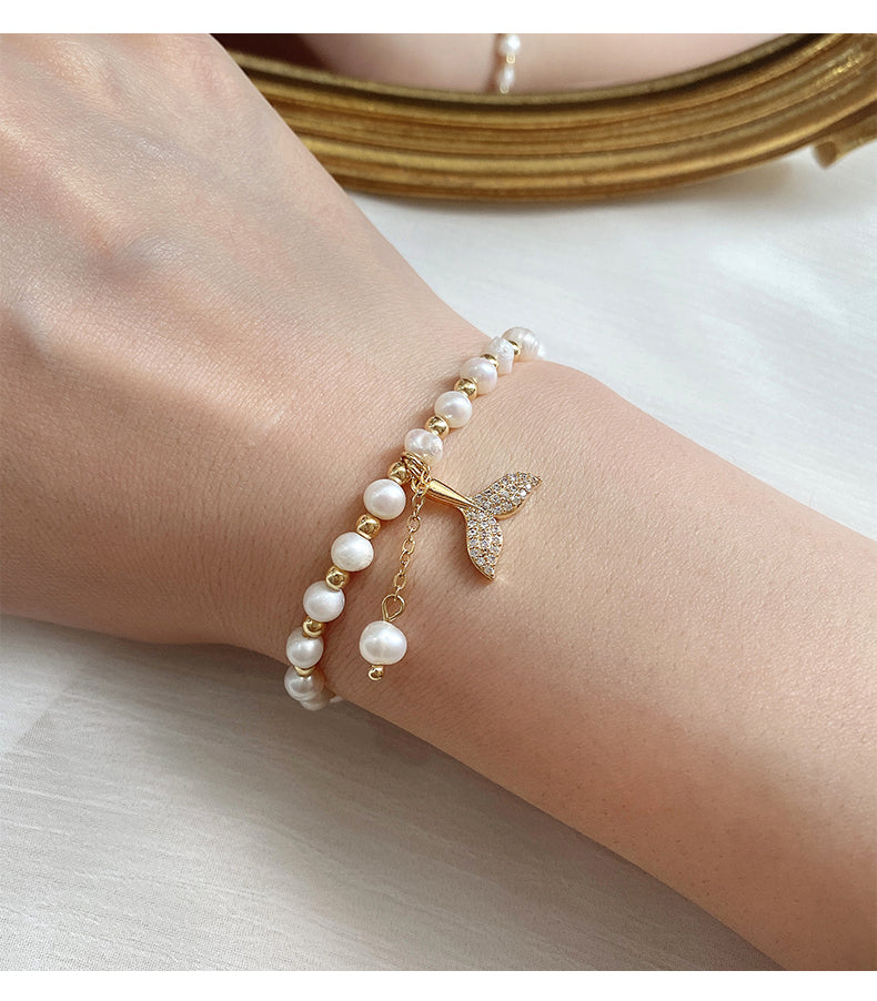 찬바람 크리스탈 피시테일 팔찌