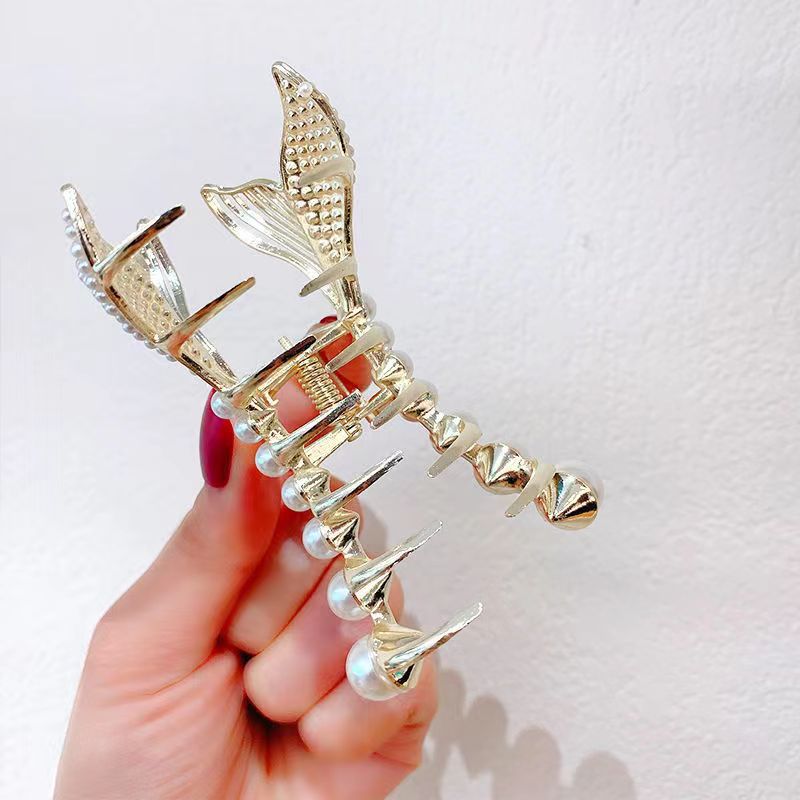 Design Back Head Mermaid Scratch Large Hairpin