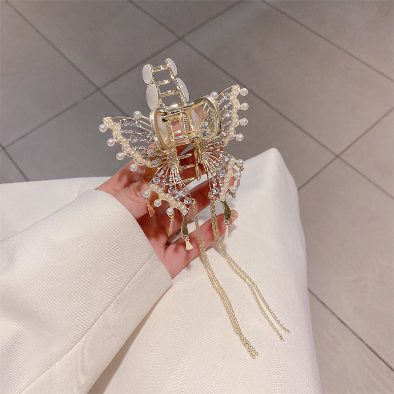 Wind chime butterfly tassel drop pendant hairpin