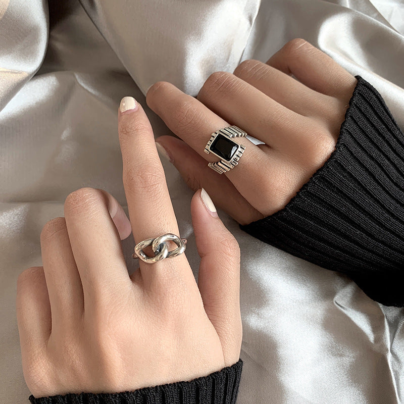 Vòng mở cầu thang xoắn ốc bằng bạc s925 cổ điển