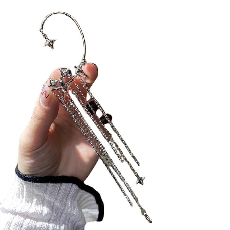 منگوله بدلیجات پنج پر با الماس بدون گوشواره گیره استخوان گوش