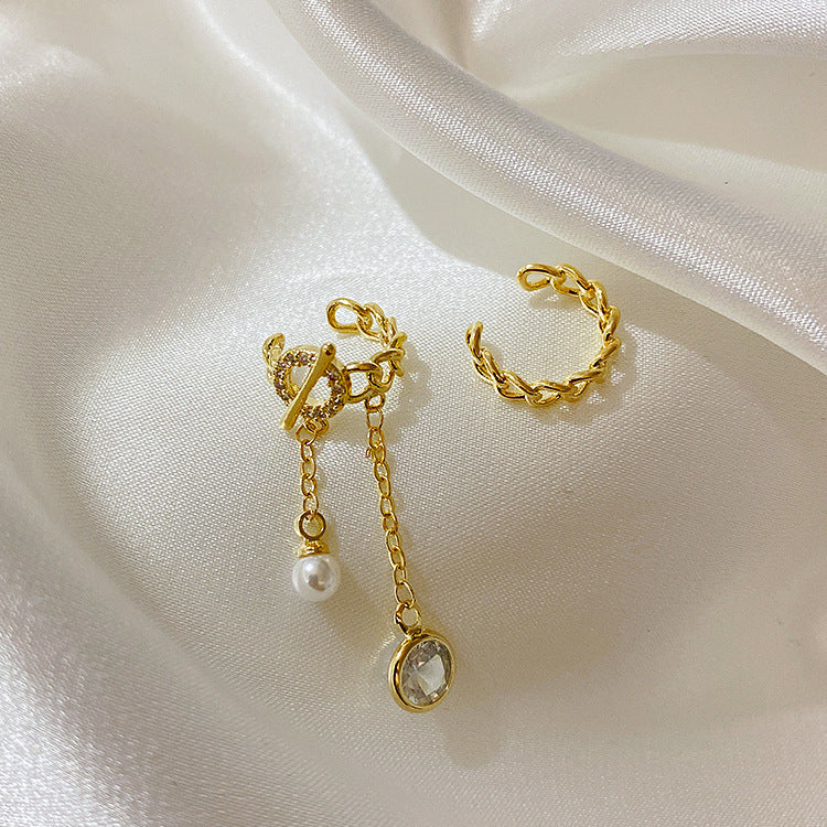 ست گیره گوش منگوله ای زیرکن سنس طرح فلزی