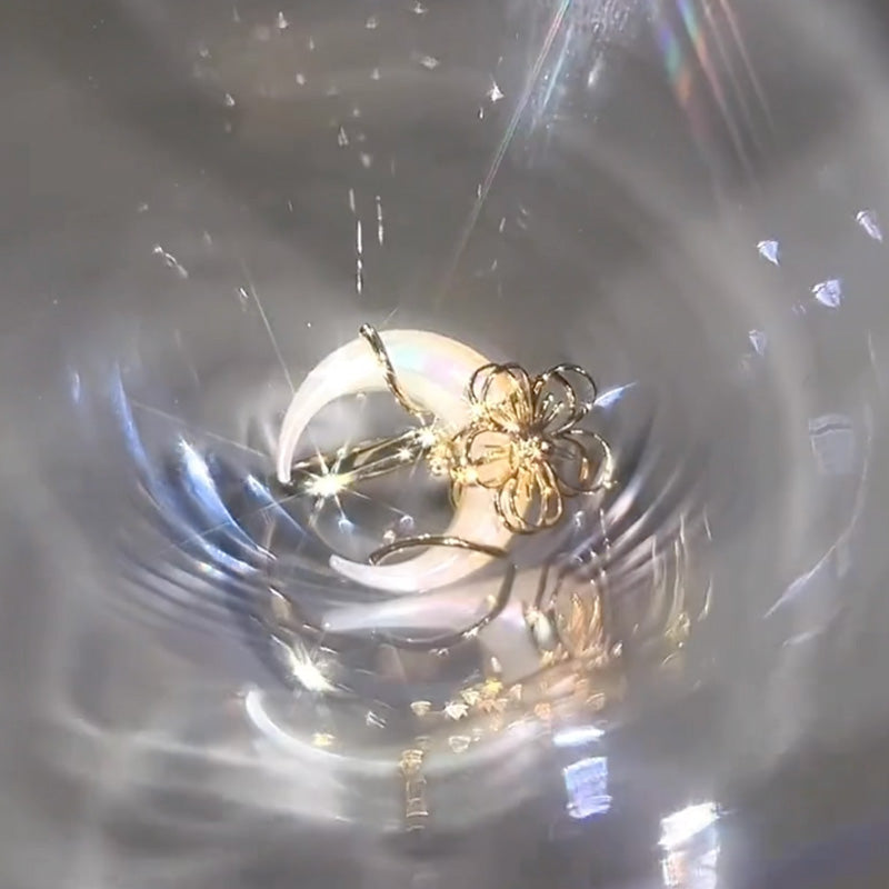 Little Orchid Bone Orchid Ring Moon Winding Vòng điều chỉnh đơn giản