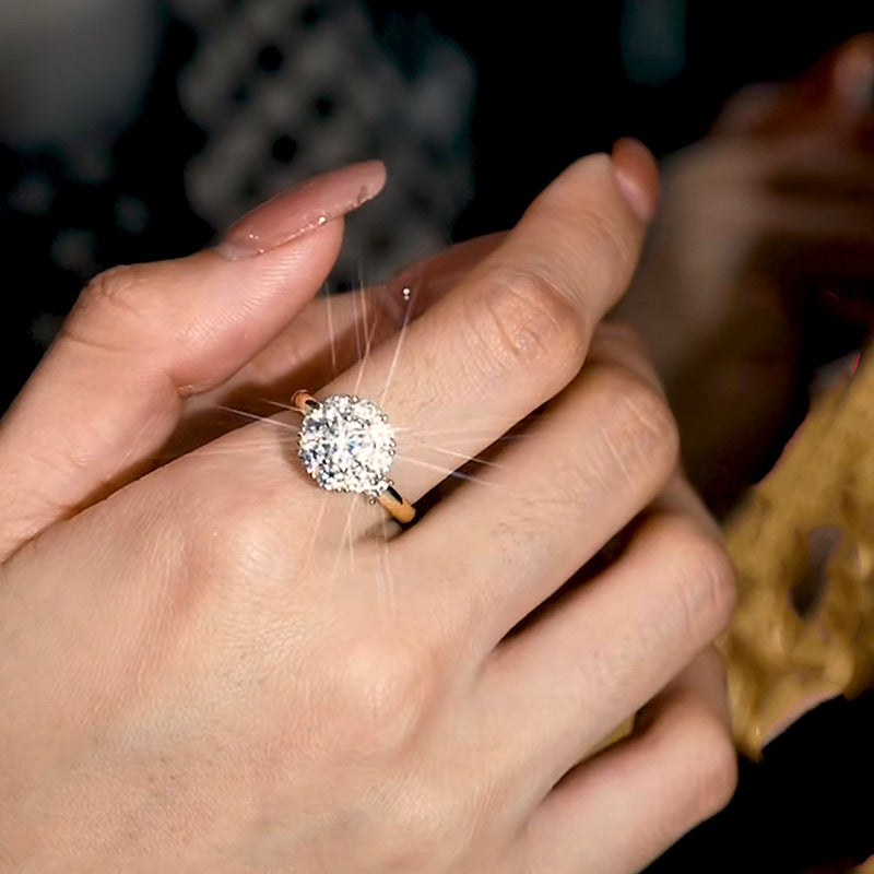 Vòng mở hoa zircon có thể xoay