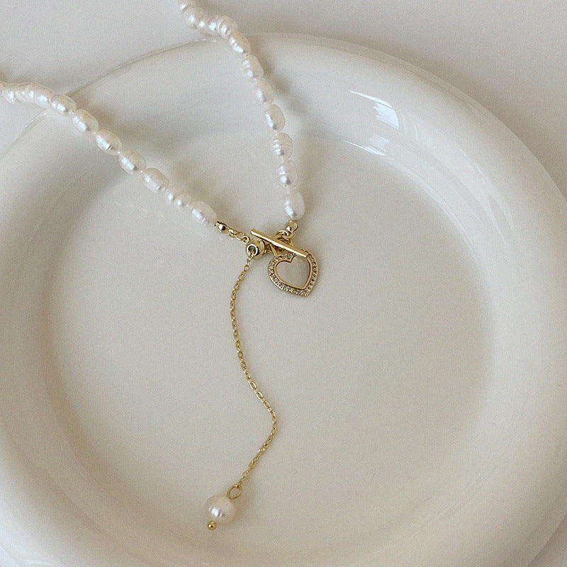 French gentle natural  love shell necklace female