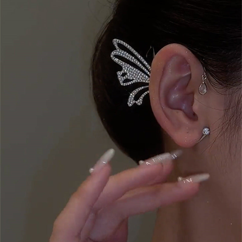 گوشواره گیره گوش سوراخ بال های پروانه ای الماس