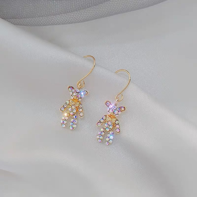 گوشواره خرس الماس ساده