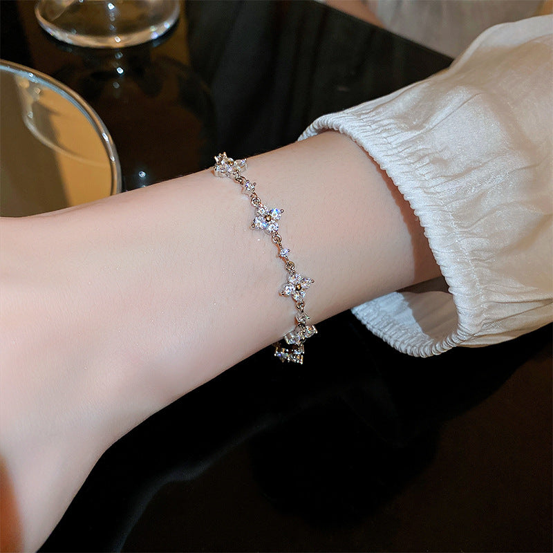 찬바람 지르콘 플라워 팔찌