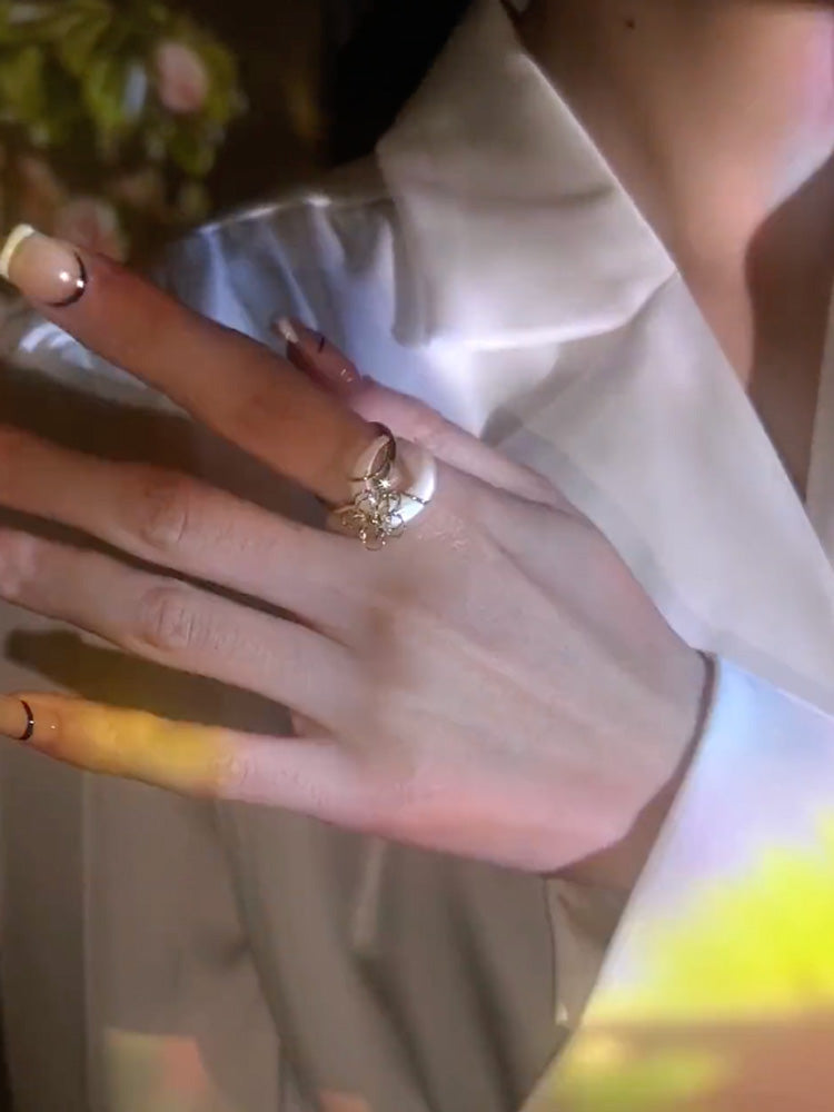 Little Orchid Bone Orchid Ring Moon Winding Vòng điều chỉnh đơn giản