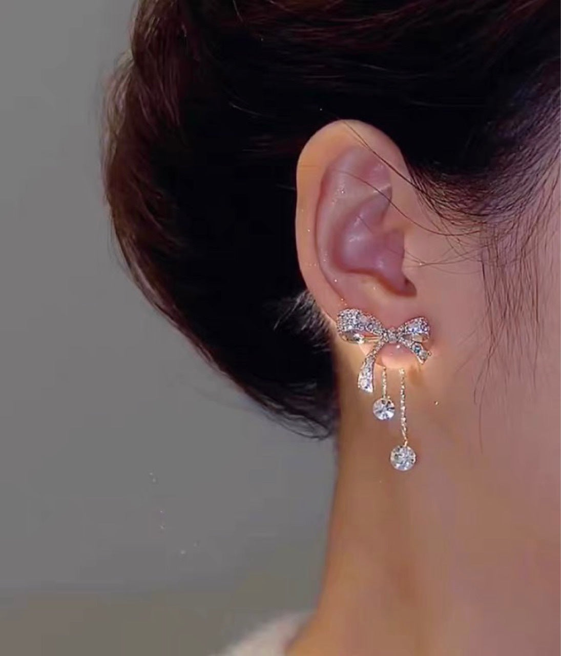 925 Silver Needle Bow Earrings