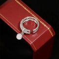 Micro-inlaid zircon tassel lock ring opening ring