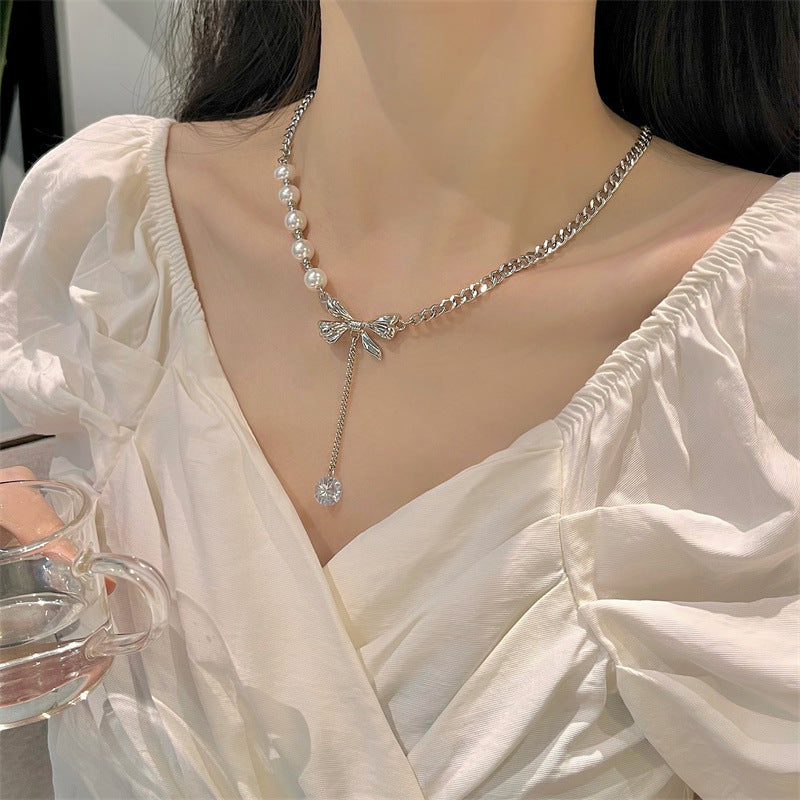 چمکتی ہیرے کی گردن کی زنجیر خواتین کی ہنسلی کی زنجیر کے ہار کے لوازمات