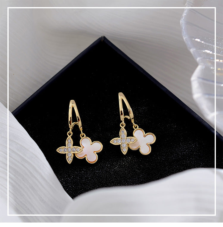 별 귀걸이 Fritillaria 네잎 귀걸이 귀걸이