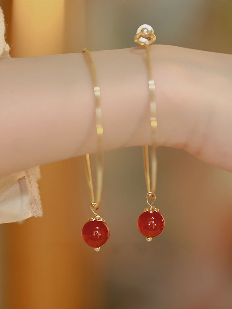 دستبند عقیق قرمز طبیعی لوبیا قرمز