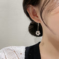 Rhinestone flower eardrop female