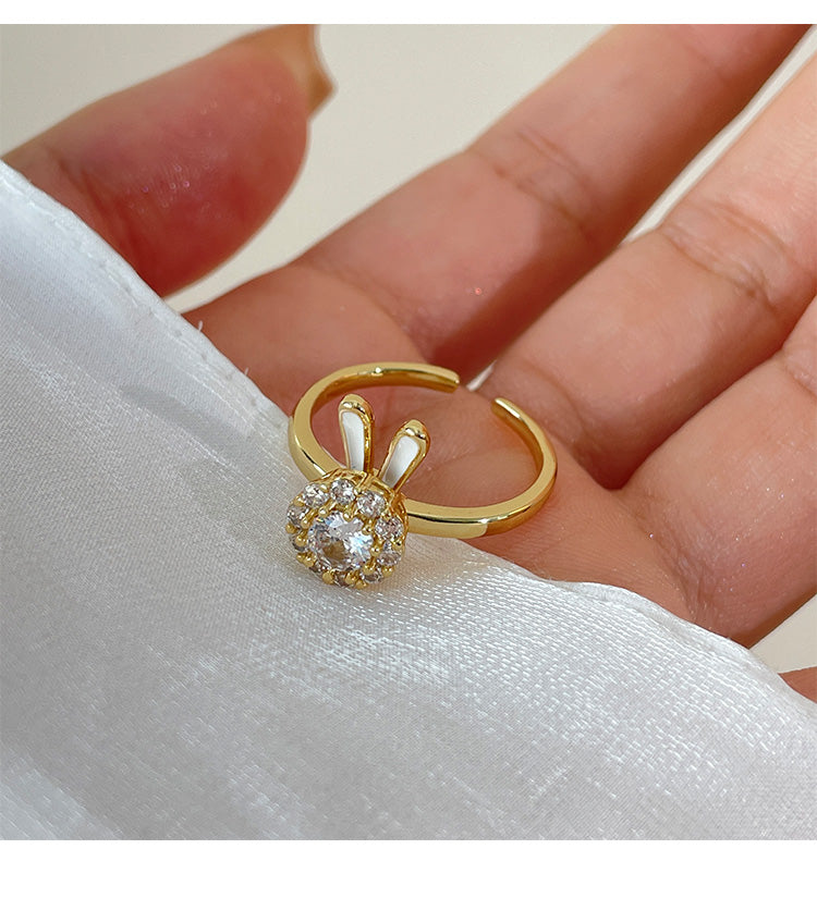 Nhẫn thỏ xoay dễ thương thông minh điều chỉnh ngón trỏ