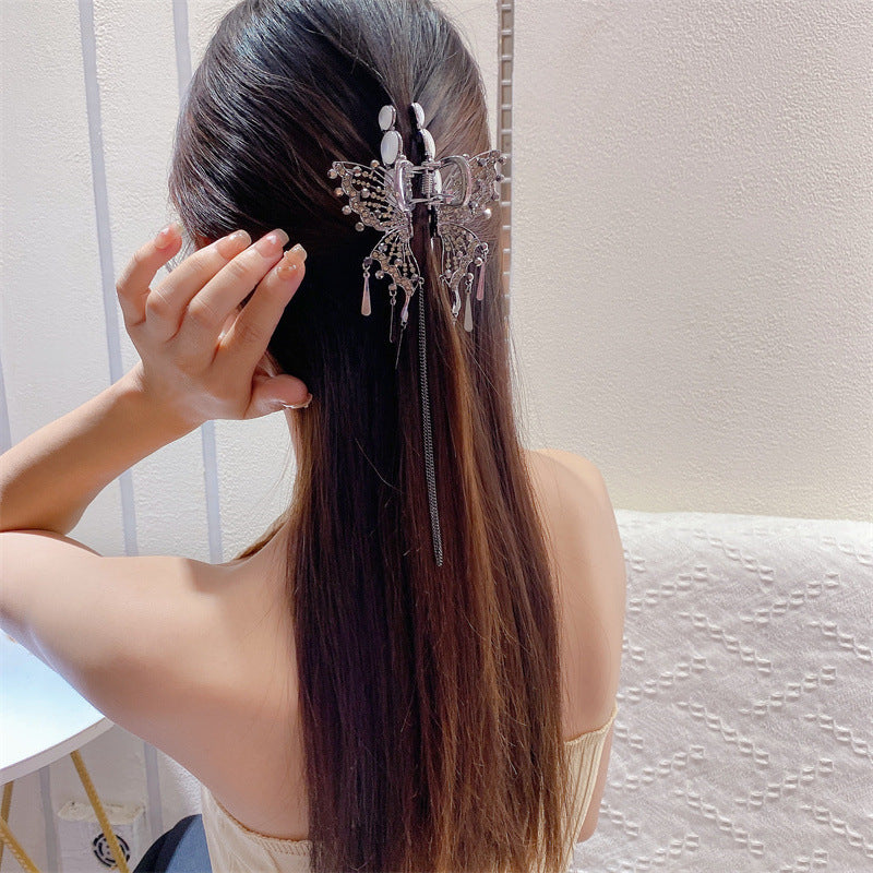 Wind chime butterfly tassel drop pendant hairpin