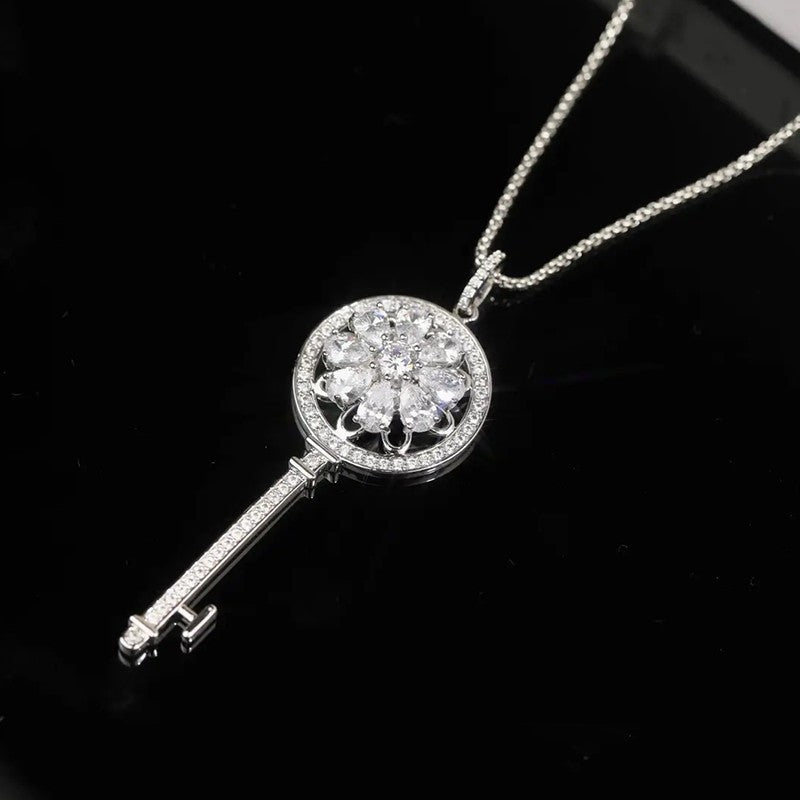 নতুন শুভ দরজা কী ঘূর্ণনযোগ্য দুল মহিলাদের ক্ল্যাভিকল চেইন