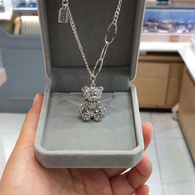 Kalung Jahitan Beruang Berlian Penuh