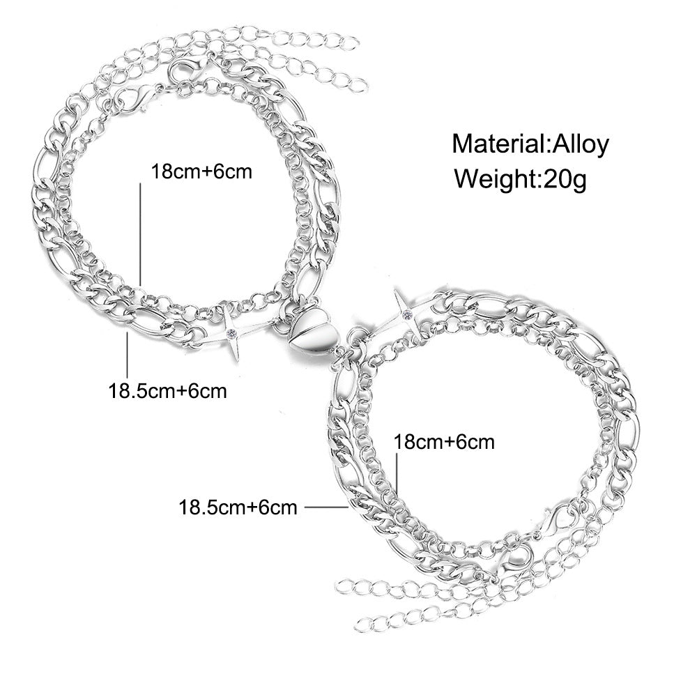 Love Magnet Buckle Bracelet Couple Magnetic Buckle Bracelet