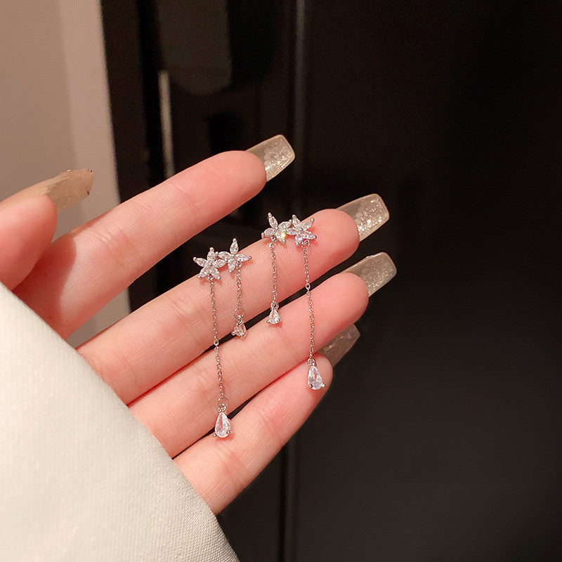 گوشواره گل زیرکون ظریف زنانه