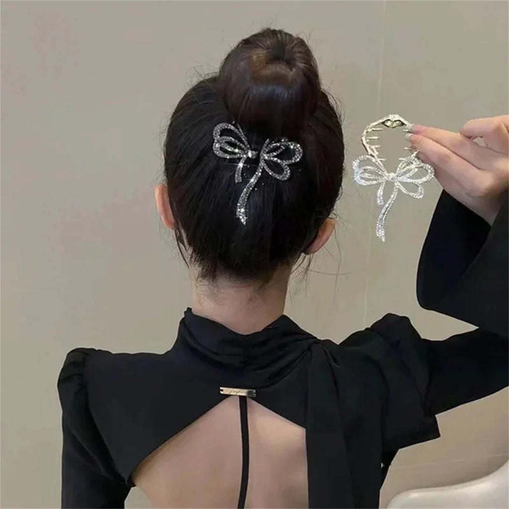Rhinestone Bow Hairpin