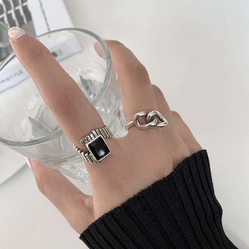 Vòng mở cầu thang xoắn ốc bằng bạc s925 cổ điển