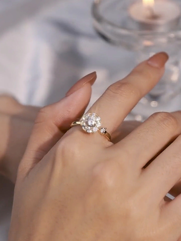 Vòng mở hoa zircon có thể xoay