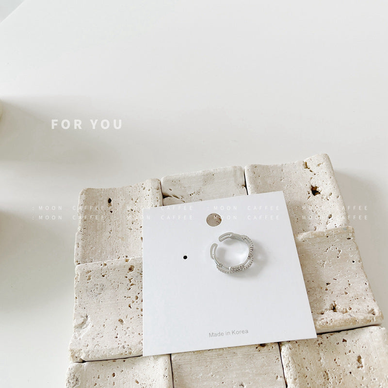 Pembukaan cincin tembaga zirkon berlian penuh dapat disesuaikan