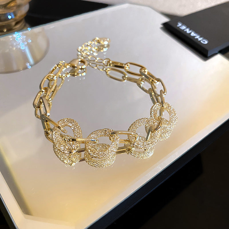 ক্রিস্টাল গ্রিড চেইন ব্রেসলেট