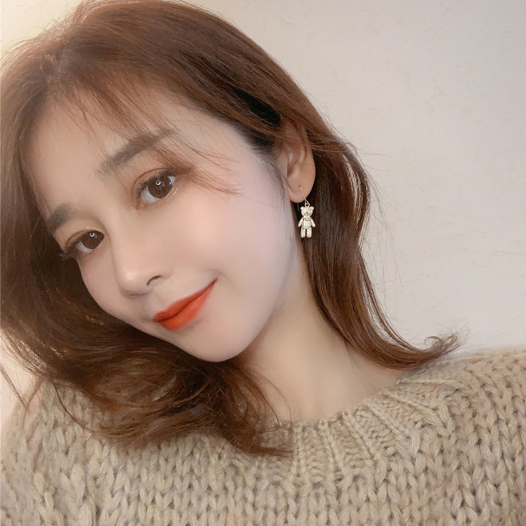 گوشواره خرس الماس ساده