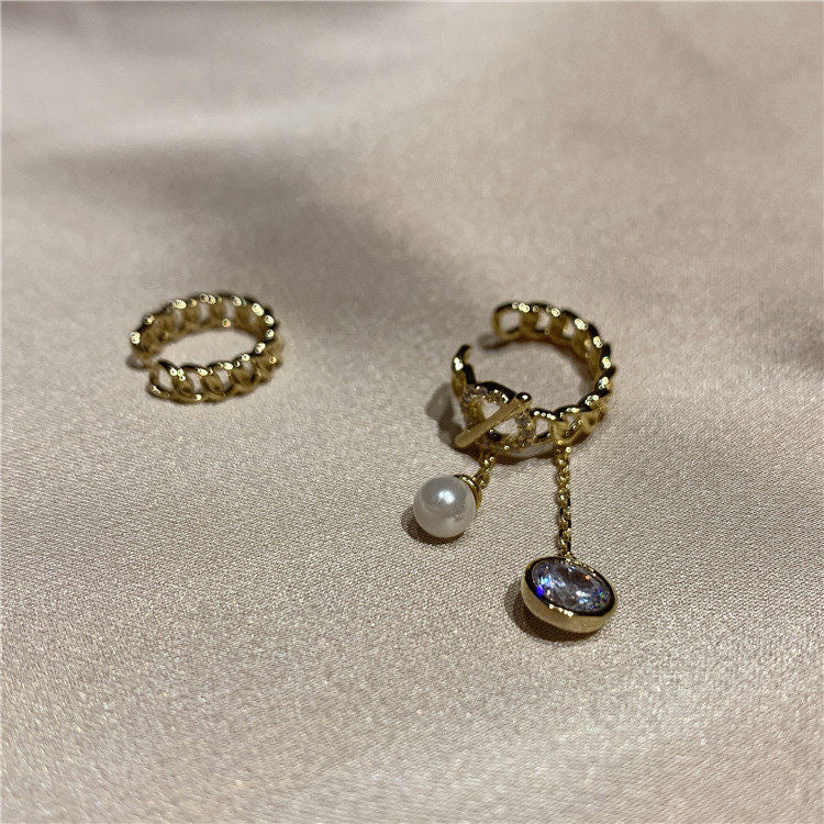 ست گیره گوش منگوله ای زیرکن سنس طرح فلزی