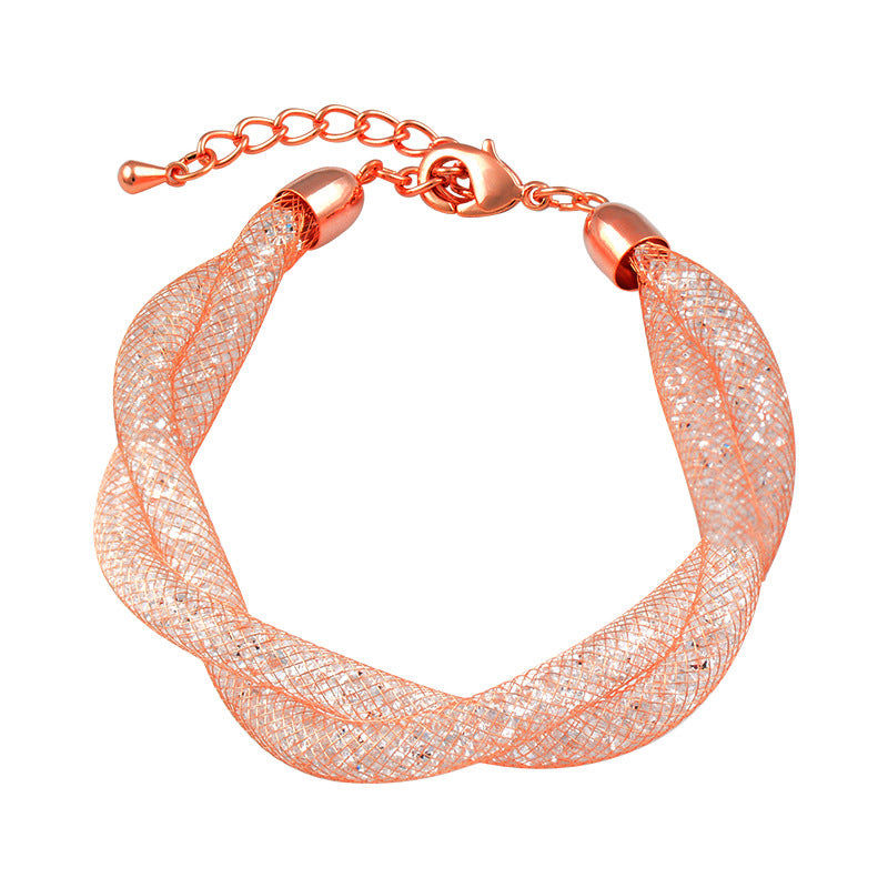 ক্রিস্টাল মেশ ডাবল উইন্ডিং ব্রেসলেট