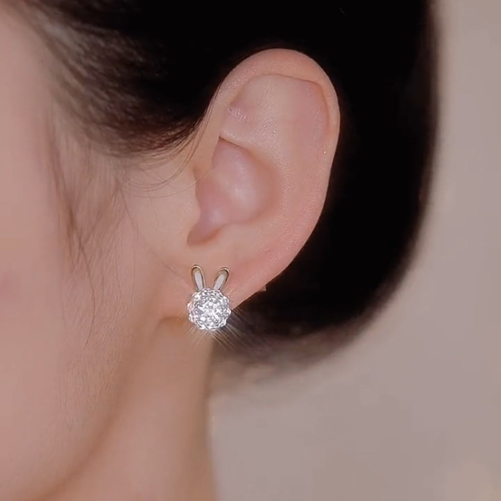 Rotating Bunny Stud Earrings